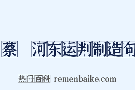 蔡燡河东运判制造句是什么意思的图片